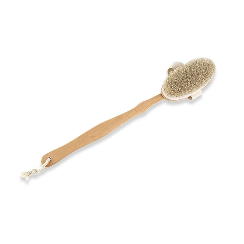 Natural Bristle Long Handle Shower Brush