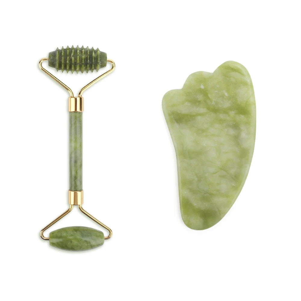 Face roller and gua sha set